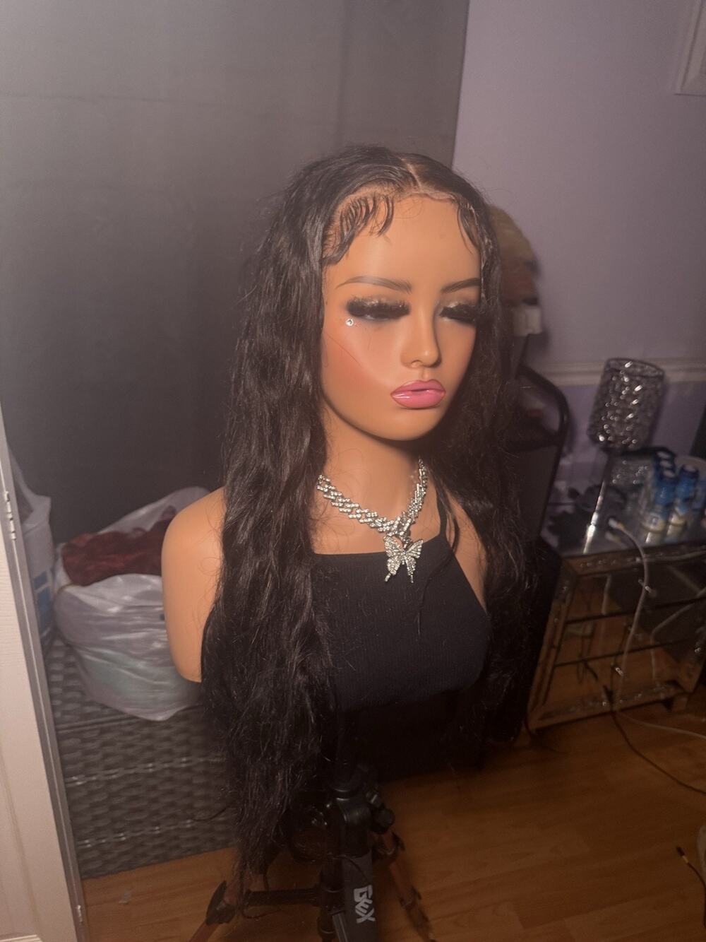 13x6 Human Hair Lace Front Wig Pre Plucked Baby Hairs LongBlack